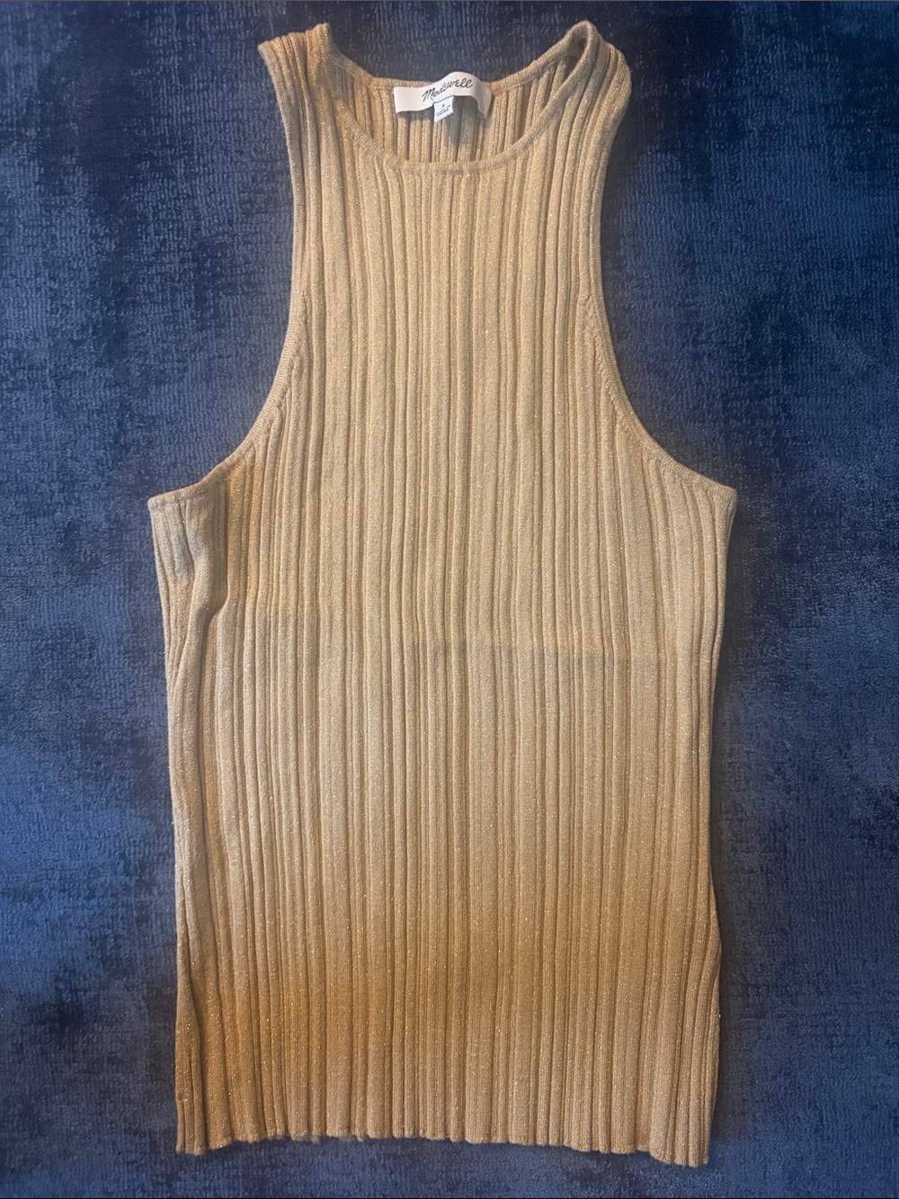 Madewell Ribbed Sleeveless Knit Tank - Gold Shimmer
